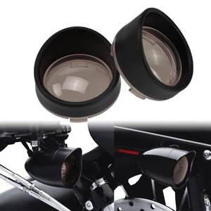 lot 81069 image: HCmotorku Motorcycle Bullet Smoked Turn Signals Lens Cover with Black Visors Bezels Fit for Harley Dyna Sportster Softail Touring Street Glide Road King 2pc