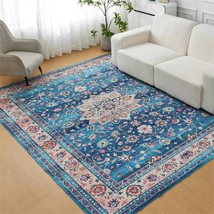 lot 81076 image: INGEROOM Washable Area Rug, 5x7 Area Rug for Living Room, Soft Area Rug for Bedroom, Vintage Design, Stain Resistant Rugs, TPR Anti-Slip Backing, Non Shedding, Floral Area Rug