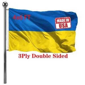 lot 81084 image: Jayus Double Sided Ukraine Flag 4x6 Outdoor- Heavy Duty Polyester Ukrainian National Flags Banners with Vivid Brass Grommets