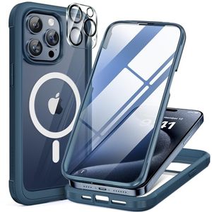 lot 81086 image: Miracase Magnetic for iPhone 15 Pro Max Case 6.7 Compatible with Magsafe Full-Body Drop Proof Bumper Phone Case for iPhone 15 Pro Max with Built-in 9H Tempered Glass Screen Protector,Blue