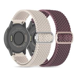 lot 81091 image: Sunnyson 2 Pack Braided Elastic Band Compatible with Garmin VenuVenu SqGarmin Vivoactive 3 Vivoactive 3 Music,20mm Adjustable Watch Band Nylon Woven Replacement Straps Wristband for Garmin Venu 2