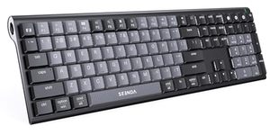 lot 81099 image: seenda Multi-Device Wireless Mechanical Keyboard, Low Profile Mechanical Bluetooth Keyboard, Tactile Quiet Switches, Full Size, for macOS, Windows, Linux, iOS, Android, Metal (Graphite)