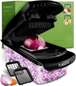 lot 81140 image: Fullstar Vegetable Chopper - Spiralizer Vegetable Slicer - Onion Chopper with Container - Pro Food Chopper - Slicer Dicer Cutter - (2 in 1, Black)