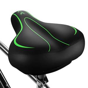 lot 81155 image: Xmifer Oversized Bike Seat, Comfortable Bike Seat - Universal Replacement Bicycle Saddle - Waterproof Leather Bicycle Seat with Extra Padded Memory Foam - Bicycle Seat for MenWomen (Green)