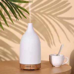 lot 81168 image: Coolego Ceramic Diffuser, 100ml Essential Oil Diffuser Ultrasonic Cool Mist Aromatherapy Diffuser with Waterless Auto-Off, 4 Timer Setting & 7 Colors Night Light for Home Office, White
