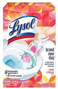 lot 81169 image: Lysol Click Gel Automatic Toilet Bowl Cleaner, Gel Toilet Bowl Cleaner, For Cleaning and Refreshing, Mango & Hibiscus, 6 Count (Pack of 1)