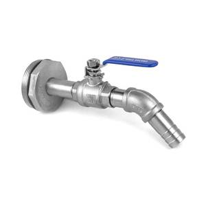 lot 81192 image: QWORK Drum Faucet for 55 Gallon SteelPlastic Drum, 2 Stainless Steel Barrel Faucet with 90 Degree 34 Outlet and EPDM Gasket, No Leaking, for Water, Diesel, Gasoline, Other Liquids