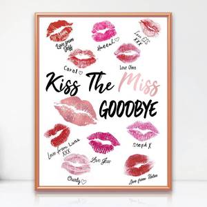 lot 81194 image: Y_Bong Bachelorette Party Decorations - Framed Kiss The Miss Goodbye Party Decor - 12X16 Rose Gold Bridal Shower Centerpiece Hen Night Games Party Supplies Gift