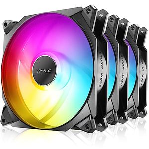 lot 81198 image: Antec 140mm RGB Fans, 140mm Case Fans, 30mm Thickness Case Fan, 1500 RPM with 95.44CFM, 1.94mmHO, 5V 3Pin Addressable RGB Fans with Controller, Motherboard SYNC and 4 Pin PWM Control, Storm T3 Series