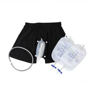 lot 81200 image: Wearable Urine Bag Male Urinal Bag Incontinence Pants for Men, Reusable Portable Male Collection Bags Urinal System with Collection Bag Portable Leak Proof Leg Pee for Elder (S)