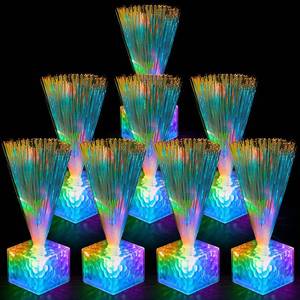 lot 81213 image: Amylove 16 Pieces Mini Fiber Optic Lamps Bulk 5.5 Inch Small LED Light up Centerpieces for Table Decorations with Crystal Base Battery Powered for Glow in The Dark Party Favors Supplies