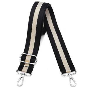 lot 81215 image: Lekesky Purse Strap Replacement Crossbody, Silver Buckle Black & Milk White Purse Strap for Women Adjustable Bag Straps Replacement Crossbody Straps for Handbags Shoulder Strap with Stripe