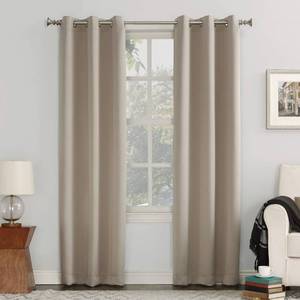 lot 81217 image: Sun Zero Easton Energy Saving Blackout Grommet Curtain Panel, 40 x 84, Stone