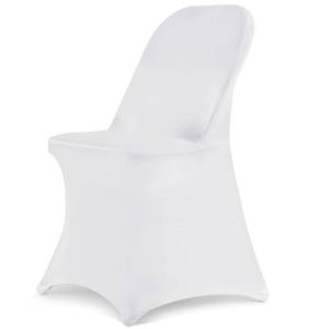 lot 81220 image: HAINARverS Folding Chair Covers for Wedding, 10pcs Stretch Spandex Washable Fabric Chair Cover, Decoration Chair Cover for Wedding, Party, Banquet, Birthday, Conference, Event(White, 10 PCS)