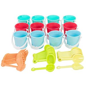 lot 81224 image: JOYIN Beach Sand Bucket and Shovel Set (12 Sets) for Kids Party Favor 3 Mini Beach and Sand Toys  Use for Sand Molds at The Sandbox