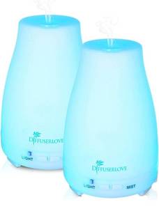 lot 81232 image: Diffuserlove 2 Pack 200ml Essential Oil Diffuser Ultrasonic Aromatherapy Diffuser Cool Mist Humidifiers with 7 Color LED Lights & Waterless Auto Shut-Off for Home Office Kitchen Bedroom