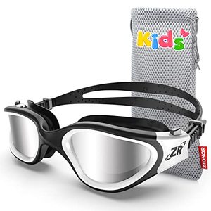 lot 81240 image: ZIONOR Kids Swim Goggles, G1MINI Polarized Swimming Goggles Comfort for Age 6-14, UV Protection Anti-Fog Adjustable Strap Fit for Child Boys Girls (Silver Lens)