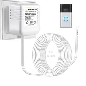 lot 81250 image: 24 Volt Doorbell Transformer, 26 Foot C-Wire Thermostat Adapter, 16-24 Volt Doorbell Power Adapter Compatible with Ring Doorbell, Nest Hello, Wyze Eufy Video doorbells Honeywell Thermostat