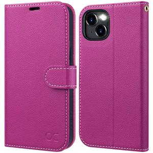 lot 81260 image: OCASE Compatible with iPhone 15 Wallet Case, PU Leather Flip Folio Case with Card Holders RFID Blocking Kickstand Shockproof TPU Inner Shell Phone Cover 6.1 Inch 2023, Litchi Rose
