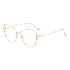 lot 81267 image: GUDVUE Cat Eye Blue Light Glasses For Women, Anti GlareUV400Eye Strain, Oval Metal Frame, Rose Gold