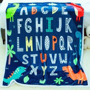 lot 81278 image: Jurllyshe Dinosaurs ABC Blanket Alphabet Throw Blanket for Kids ABC Letters Blanket for Toddler Alphabets Learning Gifts Blanket for Boys Girls Blue Cartoon Dino ABC Blanket (Dinosaurs, 50x60)
