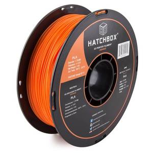 lot 81288 image: HATCHBOX 1.75mm Orange PLA 3D Printer Filament, 1 KG Spool, Dimensional Accuracy - 0.03 mm, 3D Printing Filament