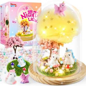 lot 81289 image: JOYIN 2-Layer Unicorn Night Light - Birthday Crafts Gifts for Girls Kids, Unicorns Terrarium Kit for Kids, 2-in-1 Unicorn Toys Present
