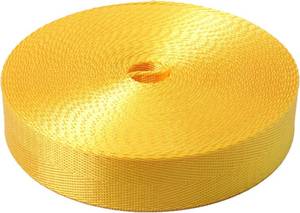 lot 81293 image: Devobunch 1 Inch Nylon Webbing Strap, Heavy Duty Nylon 1025 Yard Webbing Roll, Durable Nylon Strapping for Indoor or Outdoor Gear, DIY Crafting, Repairing, 15 Vibrant Colors (Yellow, 50 Yard)