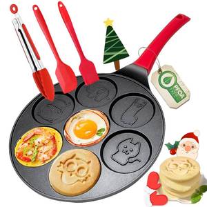 lot 81298 image: DAYOOH Egg Pan Omelette Pan Silver Dollar Pancake Pan Panquecas Egg Cooker Omelet Mini Pancakes Pan for Pancakes, Cookies, Burgers & other on the go Breakfast
