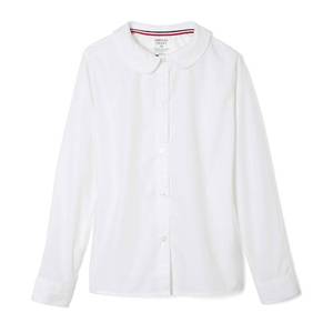 lot 81313 image: French Toast Girls Long Sleeve Woven Shirt with Peter Pan Collar (Standard & Plus), White, 12