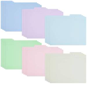 lot 81330 image: EOOUT 24pcs File Folders Letter Size, 6 Macaron Colors File Folders for Documents 13-Cut Tabs Heavyweight Manila 9.6 x 11.5 Inches for Notes Office School Home Supplies