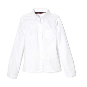 lot 81331 image: French Toast Girls Long Sleeve Oxford Blouse, White, 12,Big Girls