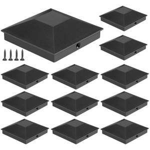 lot 81340 image: Eapele 4X4(3.5in x 3.5in) Wood Fence Post Caps, PP Plastic Water-Proof UV-Proof, Keep Post from Cracking and Rotting (12pcs, Black