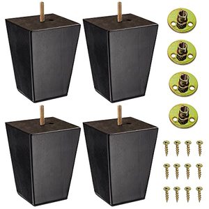 lot 82518 image: Wood Furniture Legs 5 inch - Sofa Legs Set of 4 Square Couch Legs - Espresso Tapered Feet Replacement for Legs for Furniture or DIY Projects- Sofa Legs, Chair, Ottoman, Stool, Coffee Table, Bed, Etc.