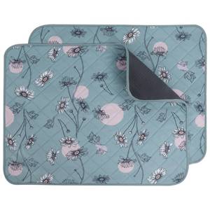 lot 82520 image: IEUUMLER Washable Pee Pads for Dogs, 2 Pack Non-Slip & Waterproof Pack Whelping Pad, Reusable Washable Puppy Potty Training Pad with Fast Absorbent for Playpen EU007 (Green Daisy, 36X24-2pcs)
