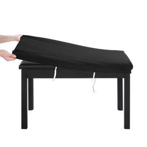lot 82532 image: BUYUE Luxury 2-Person Piano Bench Cover, (27.7- 37) Lx (12- 16) W Stretch Jacquard Washable Rectangle Footstool Slipcover (M, Black)