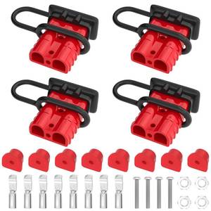 lot 82536 image: RVBOATPAT 4PCS 50Amp Battery Quick ConnectDisconnect Connector, 6 to 12 Gauge Battery Cable Connector, Wire Harness Plug Kit 12 to 36V for Car Winch Trailer