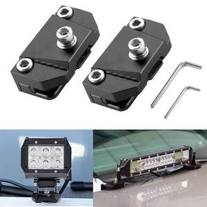 lot 82543 image: Ditch Light Brackets Hood Mount - 2PCS Universal LED Light Bar Mounting Brackets Hood Hinge Pillar Pod Fog Light Brackets Clamp M6 for Car Truck Off-Road Accessories No Drilling CNC Aluminum Black