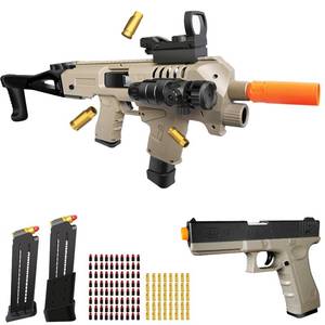 lot 82550 image: Bugrtey Soft Bullet Two Modes Toy Gun Blaster, Realistic with Shell Ejecting Design&Sight&Infrared Scope, Cheap with 3 Clips & 80 Foam Bullets, Gifts for Boys Girls Adults Age 8
