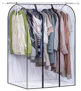 lot 82554 image: SLEEPING LAMB 50 Extra Large Clear Hanging Garment Bags for Closet Storage Bottom Enclosed Garment Rack Cover Sealed Wardrobe Clothes Protector for Coats, Suits, Dresses Not Including Frame