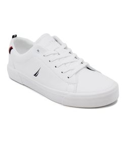 lot 82556 image: Nautica Mens Fashion Sneaker, Classic Tennis Low Top Loafer, Casual Lace-Up Shoe-Graves-WhiteNavy Size-9.5