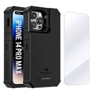 lot 82565 image: ZEROLEMON Battery Case for iPhone 14 Pro Max, 10000mAh Wireless Charging Supported, RuggedJuicer Portable Extended Battery Charger Cover with Rugged Case for iPhone 14 Pro Max 2022