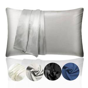 lot 82597 image: FCHJXTL 19 Momme Natural Mulberry Silk Pillowcase for Hair and Skin with Hidden Zipper,Soft Breathable Smooth Cooling,Both Sides Premium Grade 6A Silk,1PCS (Toddler, Gray)