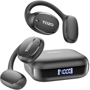 lot 82598 image: TOZO OpenEgo True Wireless Open Ear Headphone,5.3 Bluetooth Sport Earbuds with Earhooks for Long Time Playback with Digital Display, Dual Mic Clear Call Sweat-Proof for Running Workout