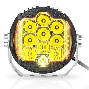 lot 82627 image: EKXAP 5 Inch 50W Amber Yellow LED Offroad Light, LED Driving Light Round Work Light Spot Flood Combo for Jeep Wrangler ATV Trucks SUV Pickup UTV 4x4, F150 - Pack of 1
