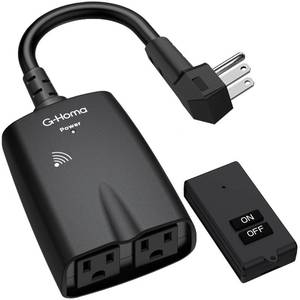 lot 82641 image: G-Homa Outdoor Remote Control 3-Prong Outlets, Wireless Remote Light Switch Outlets for Christmasr Tree Light, Weatherproof, 100 FT Range, ETL Listed (Battery Included)