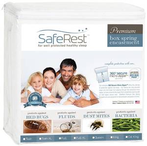 lot 82655 image: SafeRest Premium 9 Thick Box Spring Encasement - Waterproof - Breathable, Noiseless and Vinyl Free - Fits Up to 9 - Queen