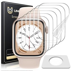lot 82685 image:  6 Pack  UniqueMe TPU Screen Protector Compatible with Apple Watch 40mm SE 2022 Series 564, Upgrade Flexible Film Anti-Scratch Bubble Free Soft HD TPU Clear Film for iWatch 40mm