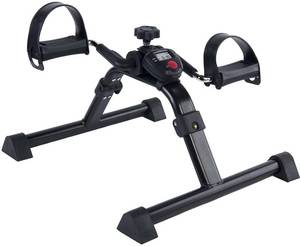 lot 82701 image: Vaunn Medical Under Desk Bike Pedal Exerciser with Electronic Display for Legs and Arms Workout (Fully Assembled Folding Exercise Pedaler, no Tools Required) , Dark