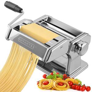 lot 82712 image: Nuvantee Pasta Maker Machine, Manual Hand Press, Adjustable Thickness Settings, Noodles Maker with Washable Aluminum Alloy Rollers and Cutter, Perfect for Spaghetti, Fettuccini, Lasagna